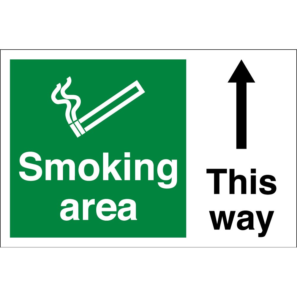 Smoking Area Arrow Up Signs - from Key Signs UK